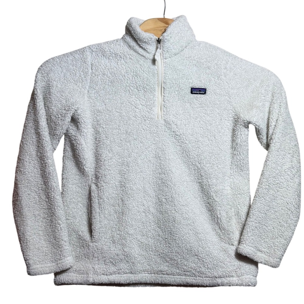 Patagonia Girls Los Gatos 1/4 Zip Fleece Pullover Birch White XXL 16-18 65495